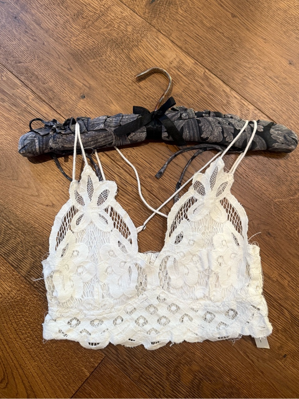 Free People White Lace Floral Bralette